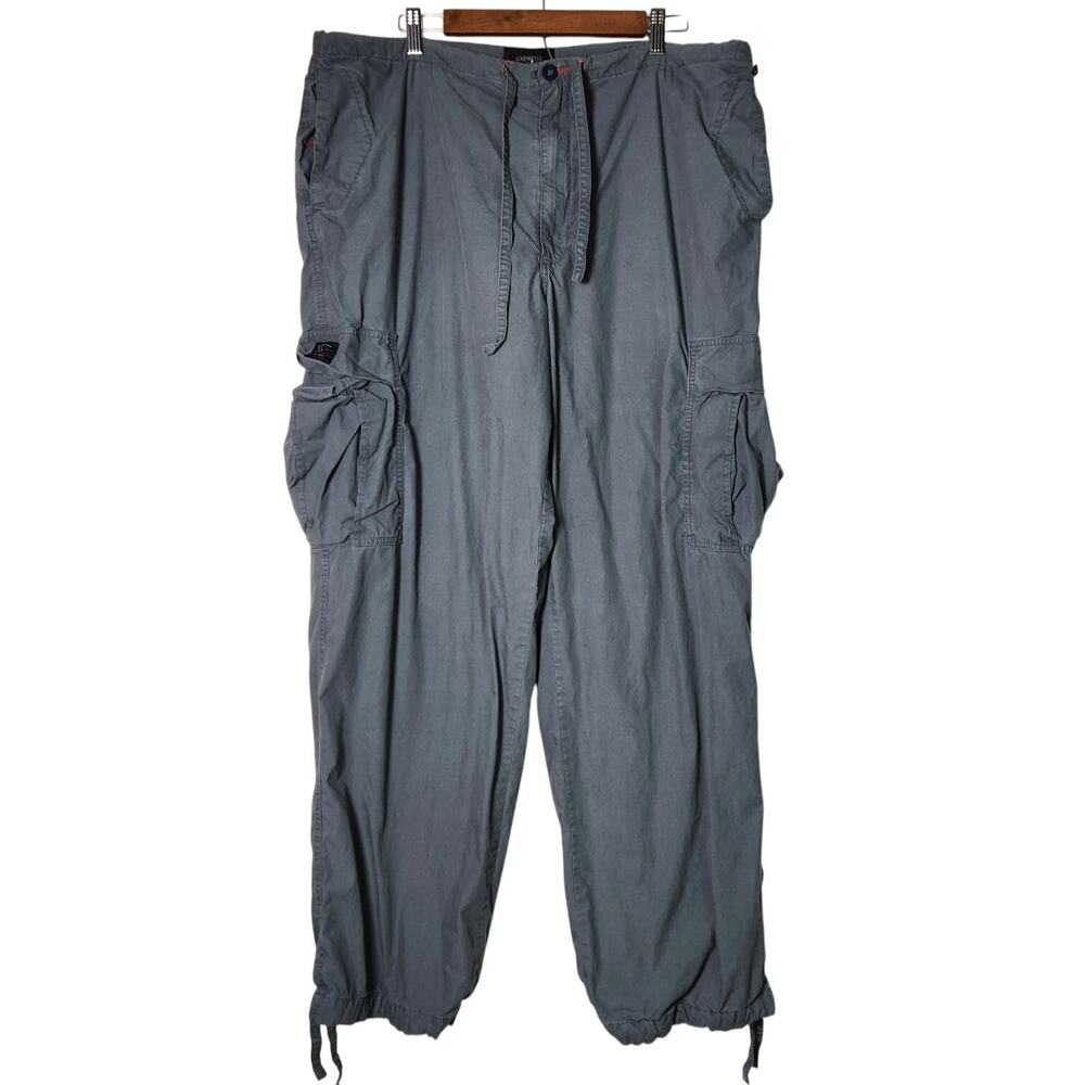 Express Y2K Paratrooper‎ Cargo Pants Men XL Grey Baggy Military Cotton Loose VTG